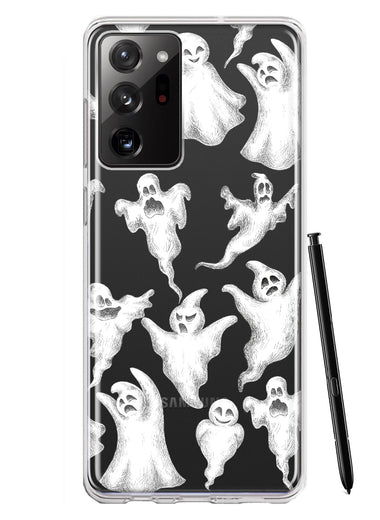 Samsung Galaxy Note 20 Ultra Cute Halloween Spooky Floating Ghosts Horror Scary Hybrid Protective Phone Case Cover