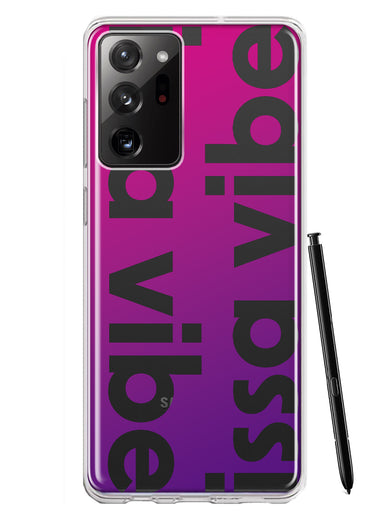 Samsung Galaxy Note 20 Ultra Purple Clear Funny Text Quote Issa Vibe Hybrid Protective Phone Case Cover