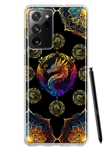 Samsung Galaxy Note 20 Ultra Mandala Geometry Abstract Dragon Pattern Hybrid Protective Phone Case Cover