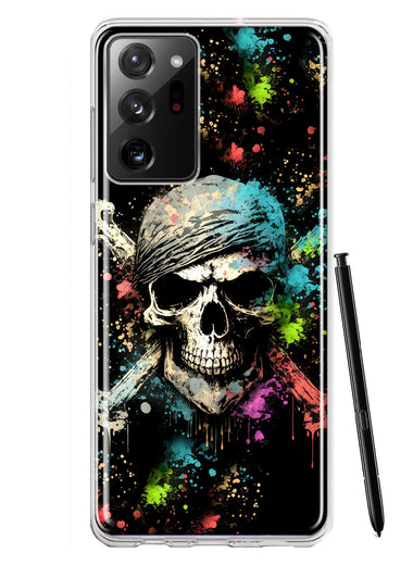 Samsung Galaxy Note 20 Ultra Fantasy Paint Splash Pirate Skull Hybrid Protective Phone Case Cover
