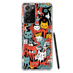 Samsung Galaxy Note 20 Ultra Psychedelic Cute Cats Friends Pop Art Hybrid Protective Phone Case Cover