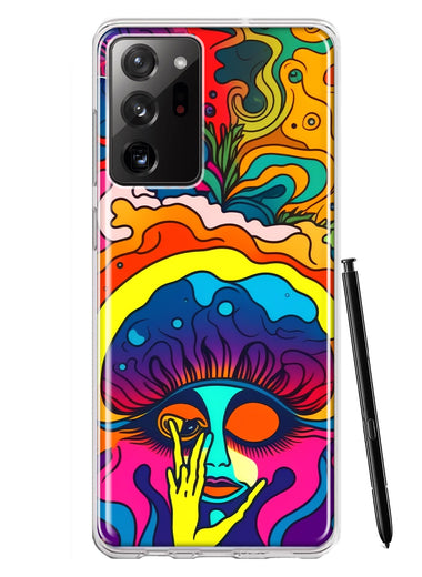 Samsung Galaxy Note 20 Ultra Neon Rainbow Psychedelic Trippy Hippie Big Brain Hybrid Protective Phone Case Cover