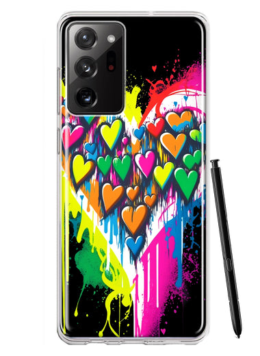 Samsung Galaxy Note 20 Ultra Colorful Rainbow Hearts Love Graffiti Painting Hybrid Protective Phone Case Cover