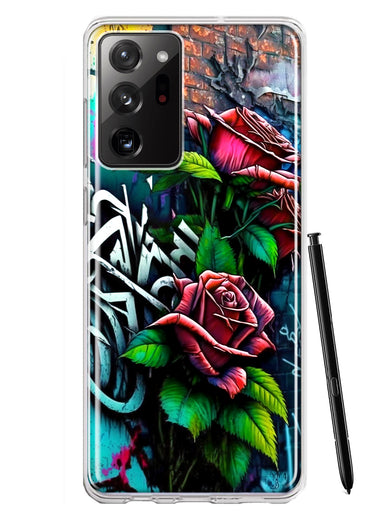 Samsung Galaxy Note 20 Ultra Red Roses Graffiti Painting Art Hybrid Protective Phone Case Cover