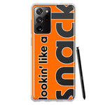 Samsung Galaxy Note 20 Ultra Orange Clear Funny Text Quote Snack Hybrid Protective Phone Case Cover