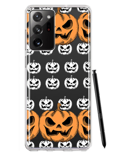 Samsung Galaxy Note 20 Ultra Halloween Spooky Horror Scary Jack O Lantern Pumpkins Hybrid Protective Phone Case Cover