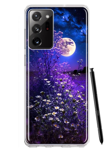 Samsung Galaxy Note 20 Ultra Spring Moon Night Lavender Flowers Floral Hybrid Protective Phone Case Cover