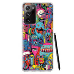 Samsung Galaxy Note 20 Ultra Psychedelic Trippy Happy Aliens Characters Hybrid Protective Phone Case Cover