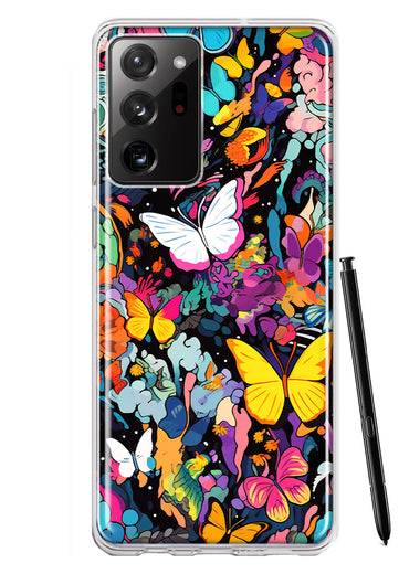 Samsung Galaxy Note 20 Ultra Psychedelic Trippy Butterflies Pop Art Hybrid Protective Phone Case Cover