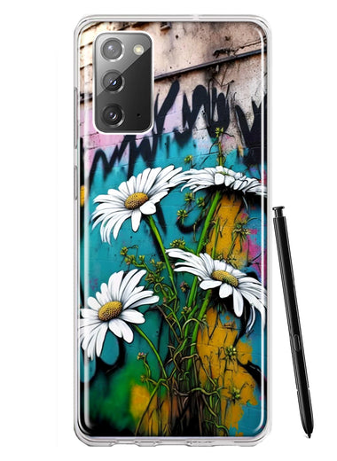 Samsung Galaxy Note 20 White Daisies Graffiti Wall Art Painting Hybrid Protective Phone Case Cover