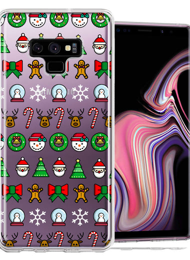 Samsung Galaxy Note 9 Classic Christmas Polka Dots Santa Snowman Reindeer Candy Cane Design Double Layer Phone Case Cover
