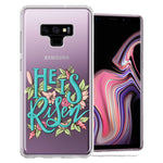 Samsung Galaxy Note 9 He Is Risen Text Easter Jesus Christian Flowers Double Layer Phone Case Cover