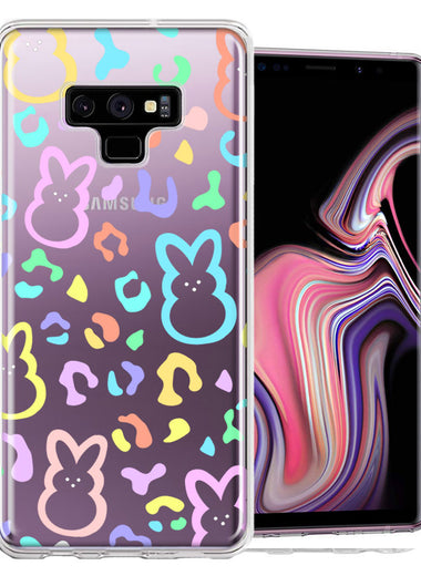 Samsung Galaxy Note 9 Leopard Easter Bunny Candy Colorful Rainbow Double Layer Phone Case Cover