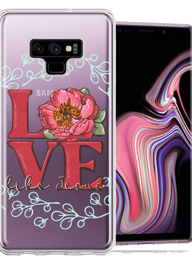 Samsung Galaxy Note 9 Love Like Jesus Flower Text Christian Double Layer Phone Case Cover