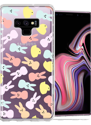 Samsung Galaxy Note 9 Pastel Easter Polkadots Bunny Chick Candies Double Layer Phone Case Cover
