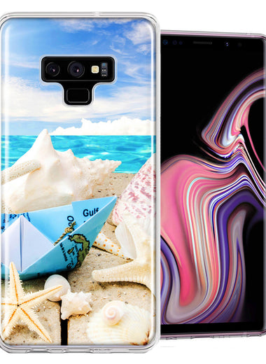 Samsung Galaxy Note 9 Beach Paper Boat Design Double Layer Phone Case Cover