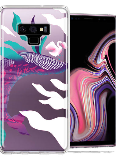 Samsung Galaxy Note 9 Mystic Floral Whale Design Double Layer Phone Case Cover