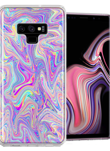 Samsung Galaxy Note 9 Paint Swirl Design Double Layer Phone Case Cover