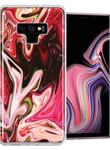 Samsung Galaxy Note 9 Pink Abstract Design Double Layer Phone Case Cover