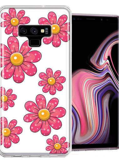 Samsung Galaxy Note 9 Pink Daisy Flower Design Double Layer Phone Case Cover