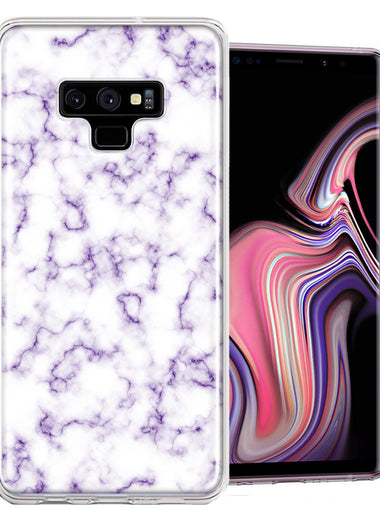 Samsung Galaxy Note 9 Purple Marble Design Double Layer Phone Case Cover