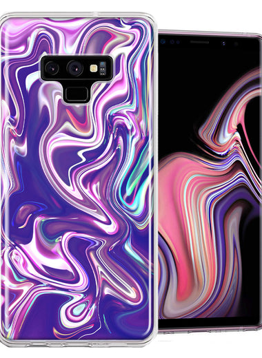 Samsung Galaxy Note 9 Purple Paint Swirl Design Double Layer Phone Case Cover