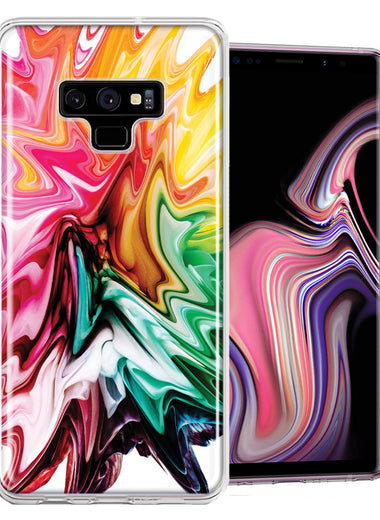 Samsung Galaxy Note 9 Rainbow Flower Abstract Design Double Layer Phone Case Cover