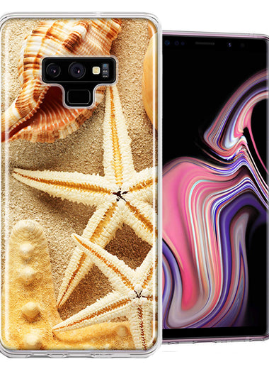 Samsung Galaxy Note 9 Sand Shells Starfish Design Double Layer Phone Case Cover