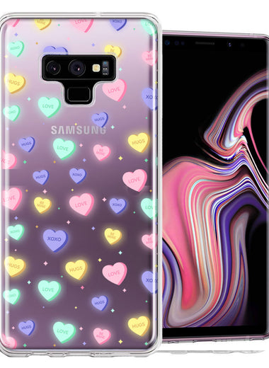 Samsung Galaxy Note 9 Valentine's Day Heart Candies Polkadots Design Double Layer Phone Case Cover