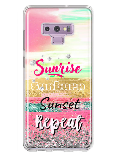 Samsung Galaxy Note 9 Summer Brush Strokes Sunrise Sunburn Sunset Repeat Hybrid Protective Phone Case Cover