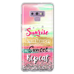 Samsung Galaxy Note 9 Summer Brush Strokes Sunrise Sunburn Sunset Repeat Hybrid Protective Phone Case Cover