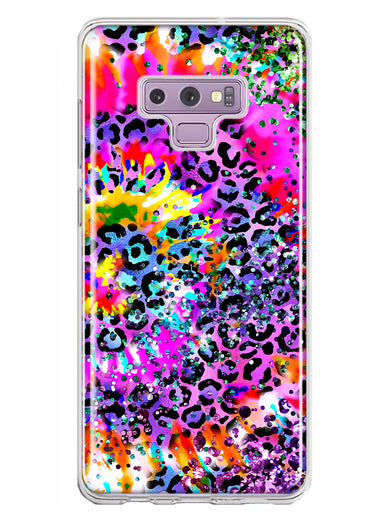 Samsung Galaxy Note 9 Vibrant Pink Purple Tie Dye Summer Leopard Swirl Rainbow Hybrid Protective Phone Case Cover