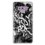 Samsung Galaxy Note 9 Black White Urban Graffiti Hybrid Protective Phone Case Cover