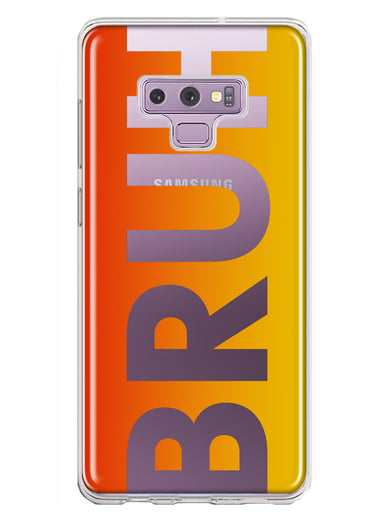 Samsung Galaxy Note 9 Orange Red Clear Funny Text Quote Bruh Hybrid Protective Phone Case Cover
