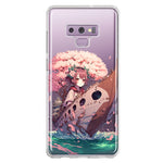 Samsung Galaxy Note 9 Kawaii Manga Pink Cherry Blossom Japanese Girl Boat Hybrid Protective Phone Case Cover