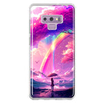 Samsung Galaxy Note 9 Kawaii Manga Pink Cherry Blossom Japanese Rainbow Girl Hybrid Protective Phone Case Cover