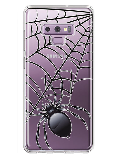 Samsung Galaxy Note 9 Creepy Black Spider Web Halloween Horror Spooky Hybrid Protective Phone Case Cover