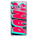 Samsung Galaxy Note 9 Teal Pink Clear Funny Text Quote Dank Hybrid Protective Phone Case Cover