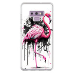 Samsung Galaxy Note 9 Pink Flamingo Painting Graffiti Hybrid Protective Phone Case Cover