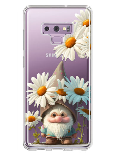 Samsung Galaxy Note 9 Cute Gnome White Daisy Flowers Floral Hybrid Protective Phone Case Cover