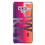 Samsung Galaxy Note 9 Purple Pink Orange Clear Funny Text Quote Low Key Hybrid Protective Phone Case Cover