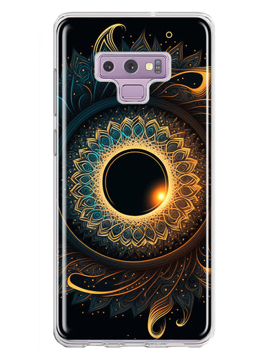 Samsung Galaxy Note 9 Mandala Geometry Abstract Eclipse Pattern Hybrid Protective Phone Case Cover