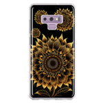 Samsung Galaxy Note 9 Mandala Geometry Abstract Sunflowers Pattern Hybrid Protective Phone Case Cover