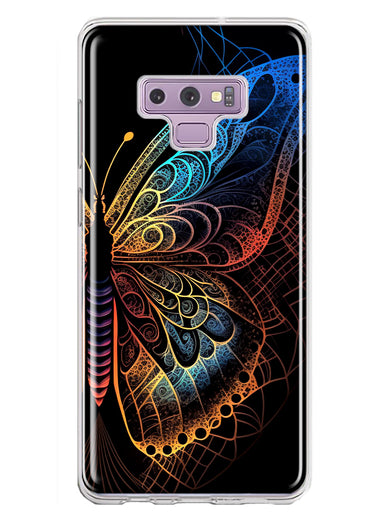 Samsung Galaxy Note 9 Mandala Geometry Abstract Butterfly Pattern Hybrid Protective Phone Case Cover