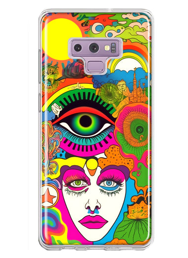 Samsung Galaxy Note 9 Neon Rainbow Psychedelic Trippy Hippie DaydreamHybrid Protective Phone Case Cover