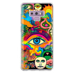 Samsung Galaxy Note 9 Neon Rainbow Psychedelic Trippy Hippie Multiple Eyes Hybrid Protective Phone Case Cover