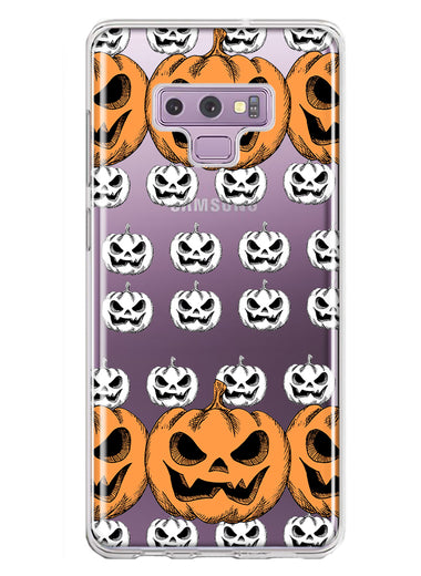 Samsung Galaxy Note 9 Halloween Spooky Horror Scary Jack O Lantern Pumpkins Hybrid Protective Phone Case Cover