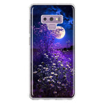 Samsung Galaxy Note 9 Spring Moon Night Lavender Flowers Floral Hybrid Protective Phone Case Cover