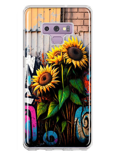 Samsung Galaxy Note 9 Sunflowers Graffiti Painting Art Hybrid Protective Phone Case Cover