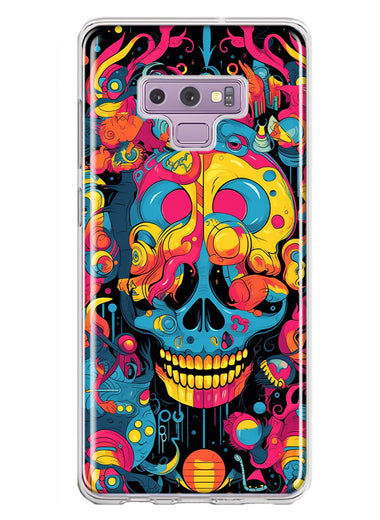 Samsung Galaxy Note 9 Psychedelic Trippy Death Skull Pop Art Hybrid Protective Phone Case Cover